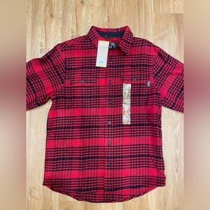 Woolrich Brawny Flannel Button Up Shirt Mens Medium Brawny Red Plaid Work Shirt